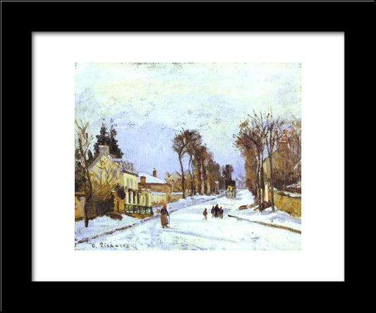 The Versailles Road At Louveciennes 20x24 Black Modern Wood Framed Art Print Poster by Pissarro, Camille