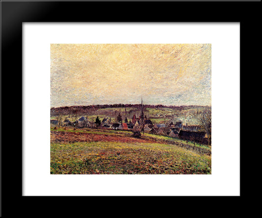 The Village Of Eragny 20x24 Black Modern Wood Framed Art Print Poster by Pissarro, Camille