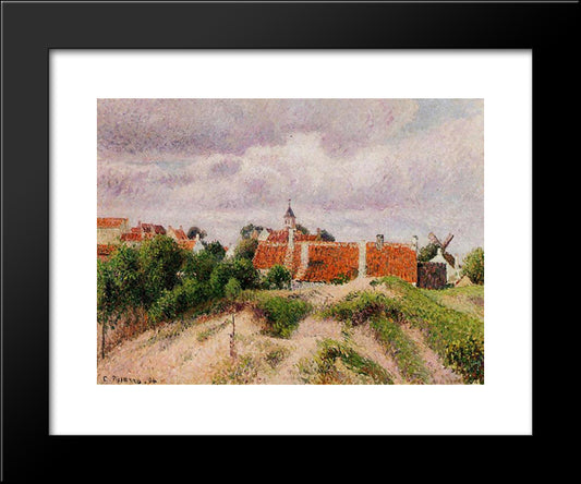 The Village Of Knocke, Belgium 20x24 Black Modern Wood Framed Art Print Poster by Pissarro, Camille