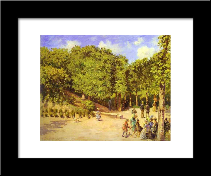 Town Garden In Pontoise 20x24 Black Modern Wood Framed Art Print Poster by Pissarro, Camille
