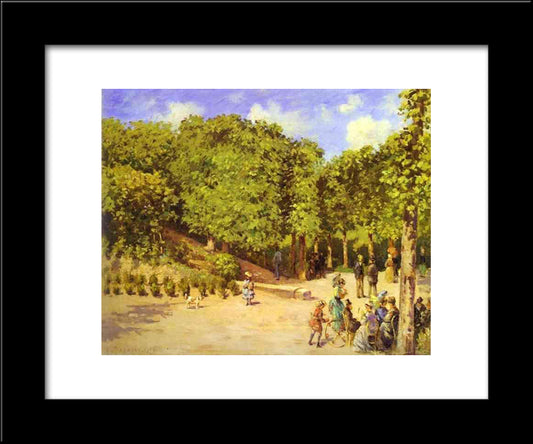 Town Garden In Pontoise 20x24 Black Modern Wood Framed Art Print Poster by Pissarro, Camille
