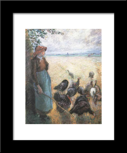 Turkey Girl 20x24 Black Modern Wood Framed Art Print Poster by Pissarro, Camille