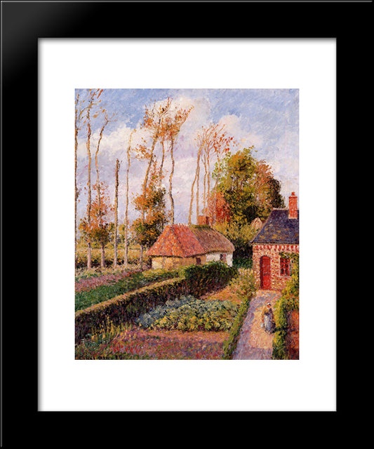 Varengeville, Sunset 20x24 Black Modern Wood Framed Art Print Poster by Pissarro, Camille