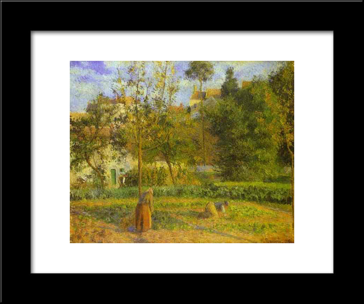 Vegetable Garden At Hermitage Near Pontoise 20x24 Black Modern Wood Framed Art Print Poster by Pissarro, Camille