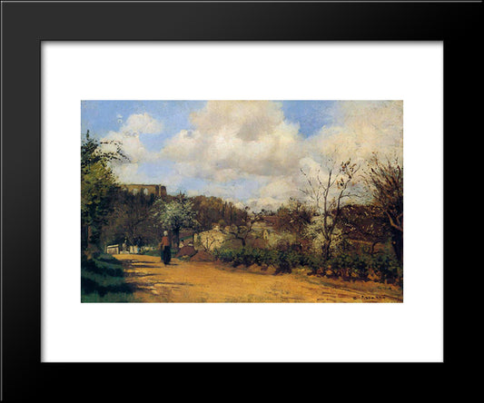 View From Louveciennes 20x24 Black Modern Wood Framed Art Print Poster by Pissarro, Camille