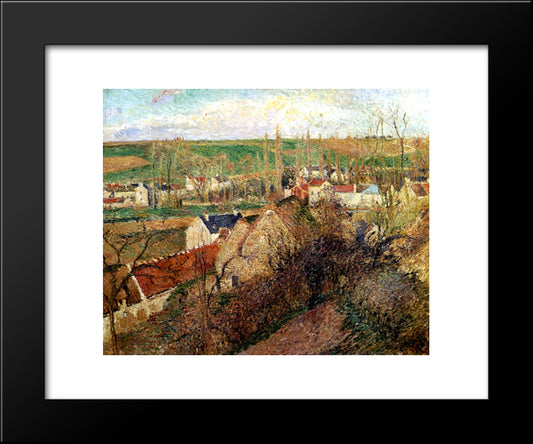 View Of Osny Near Pontoise 20x24 Black Modern Wood Framed Art Print Poster by Pissarro, Camille