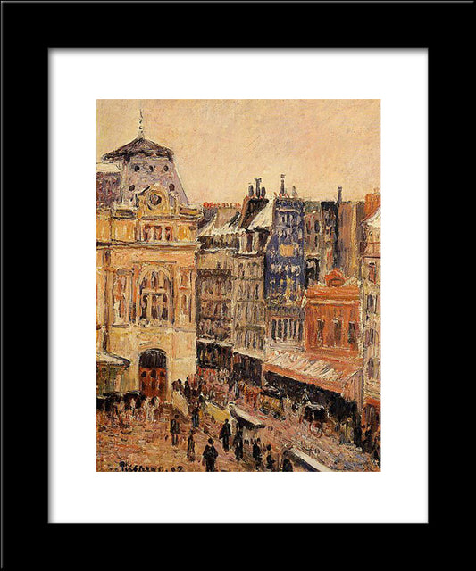 View Of Paris, Rue D'Amsterdam 20x24 Black Modern Wood Framed Art Print Poster by Pissarro, Camille