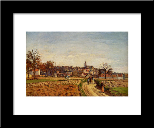 View Of Pontoise 20x24 Black Modern Wood Framed Art Print Poster by Pissarro, Camille