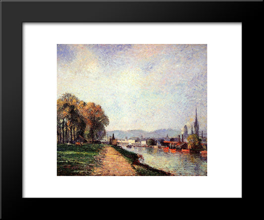 View Of Rouen 20x24 Black Modern Wood Framed Art Print Poster by Pissarro, Camille