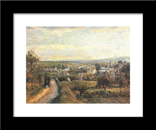 View Of Saint Ouen L'Aumone 20x24 Black Modern Wood Framed Art Print Poster by Pissarro, Camille