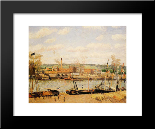 View Of The Cotton Mill At Oissel, Near Rouen 20x24 Black Modern Wood Framed Art Print Poster by Pissarro, Camille