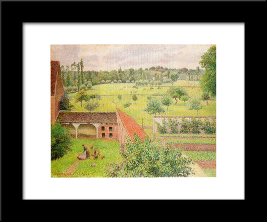 View Through A Window, Eragny 20x24 Black Modern Wood Framed Art Print Poster by Pissarro, Camille