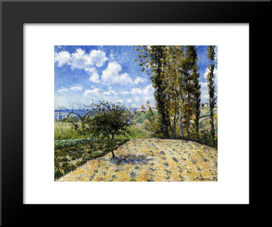 View Towards Pontoise Prison, In Spring 20x24 Black Modern Wood Framed Art Print Poster by Pissarro, Camille