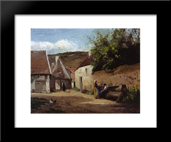 Village Corner 20x24 Black Modern Wood Framed Art Print Poster by Pissarro, Camille