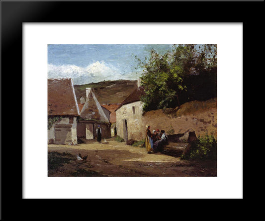 Village Corner 20x24 Black Modern Wood Framed Art Print Poster by Pissarro, Camille