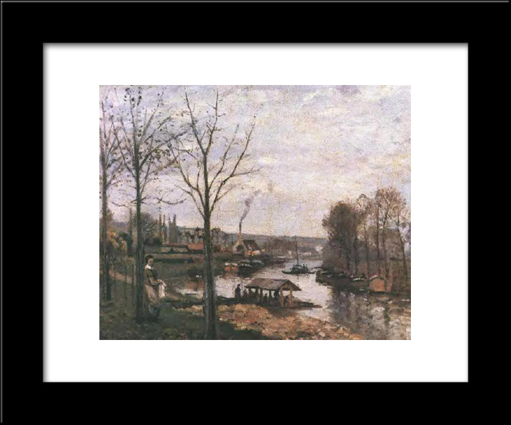 Wash House At Bougival 20x24 Black Modern Wood Framed Art Print Poster by Pissarro, Camille
