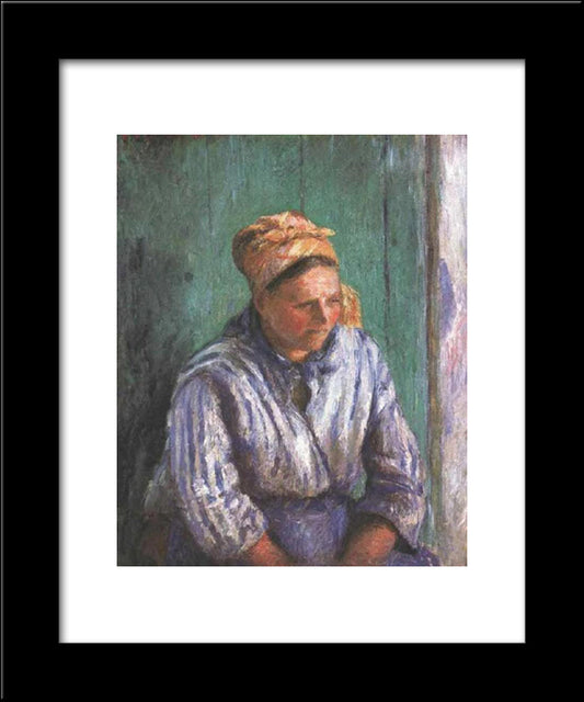 Washerwoman Study (Also Known As La Mere Larcheveque) 20x24 Black Modern Wood Framed Art Print Poster by Pissarro, Camille