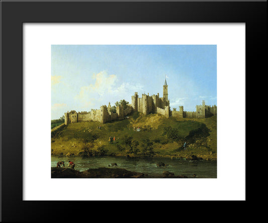 Alnwick Castle 20x24 Black Modern Wood Framed Art Print Poster by Canaletto