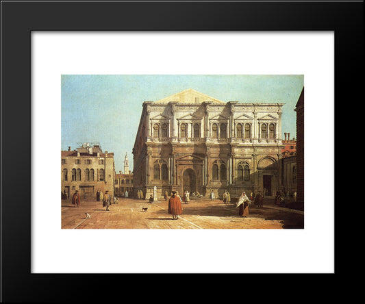 Campo San Rocco 20x24 Black Modern Wood Framed Art Print Poster by Canaletto