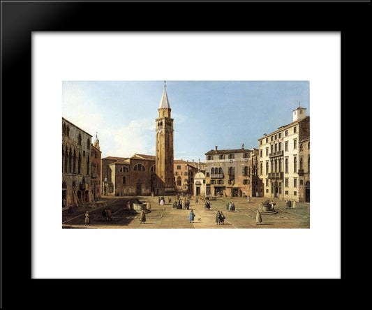 Campo Sant Angelo 20x24 Black Modern Wood Framed Art Print Poster by Canaletto