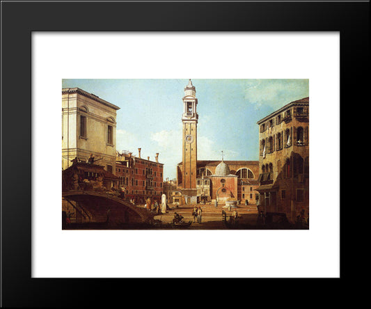 Campo Santi Apostoli 20x24 Black Modern Wood Framed Art Print Poster by Canaletto