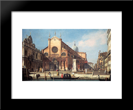 Campo Santi Giovanni E Paolo 20x24 Black Modern Wood Framed Art Print Poster by Canaletto