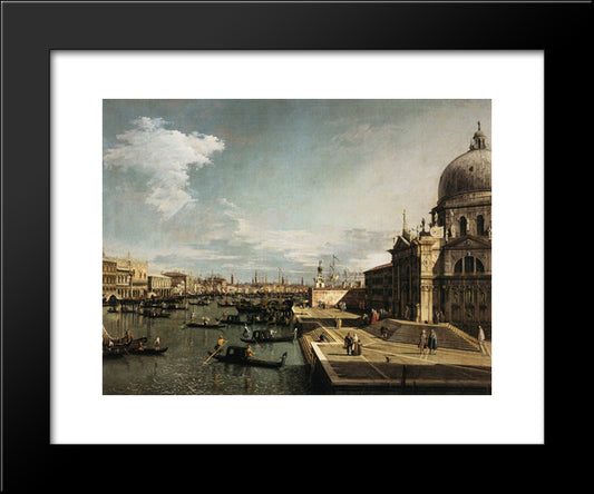 Entrance To The Grand Canal And The Church Of La Salute 20x24 Black Modern Wood Framed Art Print Poster by Canaletto