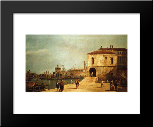 Fonteghetto Della Farina 20x24 Black Modern Wood Framed Art Print Poster by Canaletto