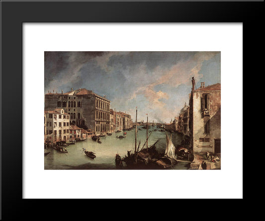 Grand Canal, Looking East From The Campo San Vio 20x24 Black Modern Wood Framed Art Print Poster by Canaletto