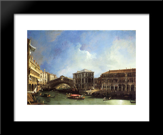 Grand Canel The Rialto Bridge From The North 20x24 Black Modern Wood Framed Art Print Poster by Canaletto