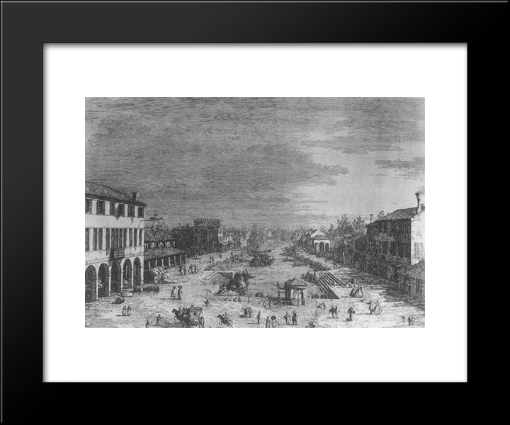 Mestre 20x24 Black Modern Wood Framed Art Print Poster by Canaletto