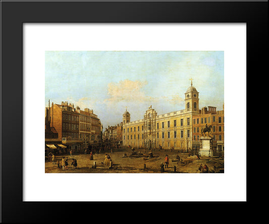 Northumberland House 20x24 Black Modern Wood Framed Art Print Poster by Canaletto