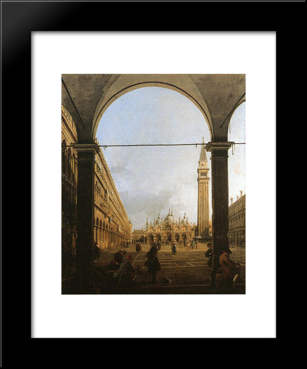 Piazza San Marco, Looking East 20x24 Black Modern Wood Framed Art Print Poster by Canaletto