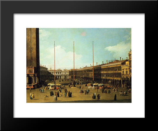 Piazza San Marco, Looking Towards San Geminiano 20x24 Black Modern Wood Framed Art Print Poster by Canaletto