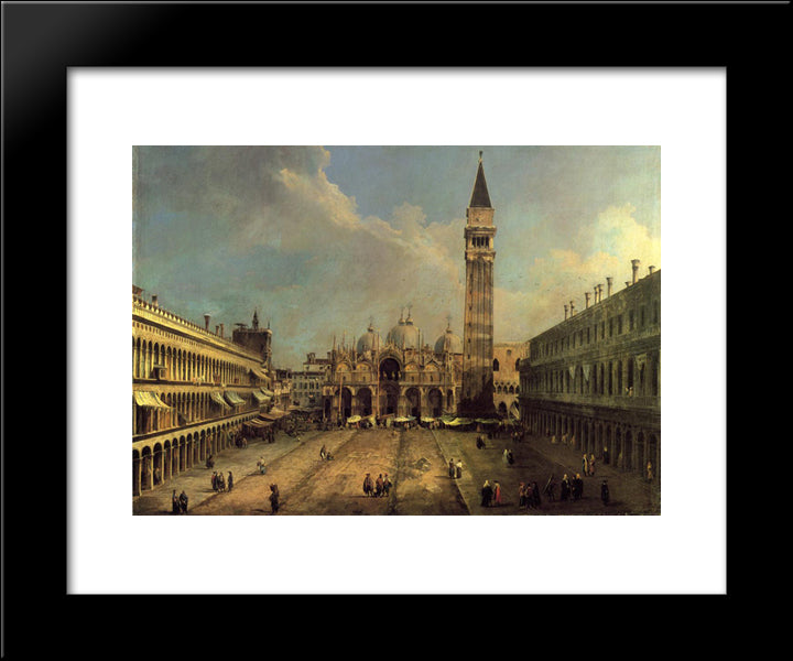 Piazza San Marco Looking East Along The Central Line 20x24 Black Modern Wood Framed Art Print Poster by Canaletto