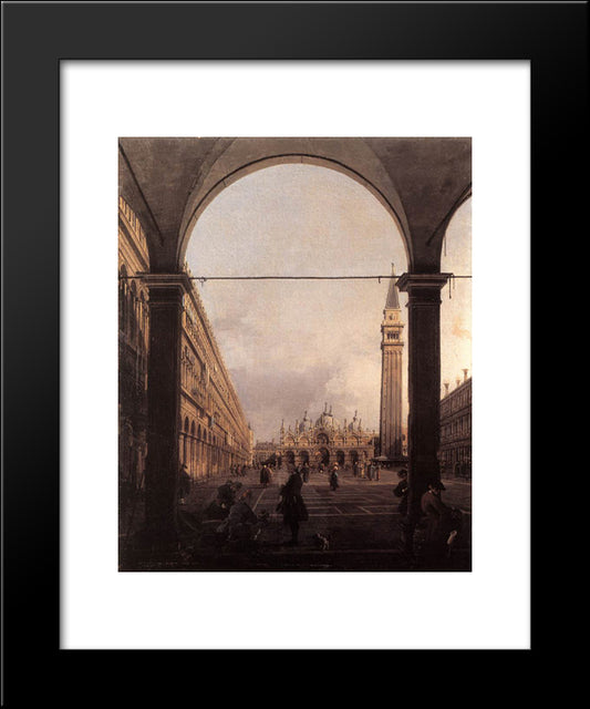 Piazza San Marco Looking East From The North West Corner 20x24 Black Modern Wood Framed Art Print Poster by Canaletto