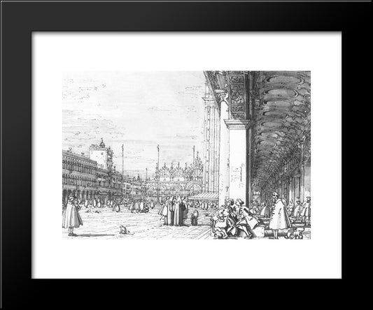 Piazza San Marco Looking East From The South West Corner 20x24 Black Modern Wood Framed Art Print Poster by Canaletto