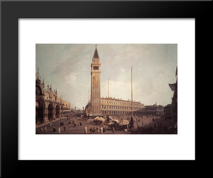 Piazza San Marco Looking South West 20x24 Black Modern Wood Framed Art Print Poster by Canaletto