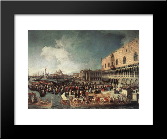 Reception Of The Ambassador In The Doge'S Palace 20x24 Black Modern Wood Framed Art Print Poster by Canaletto