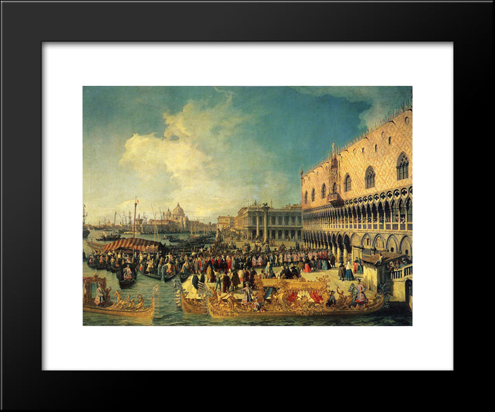 Reception Of The Imperial Ambassador At The Doge'S Palace 20x24 Black Modern Wood Framed Art Print Poster by Canaletto