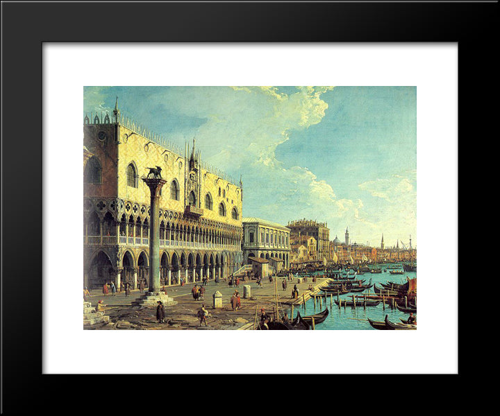 Riva Degli Schiavoni Looking East 20x24 Black Modern Wood Framed Art Print Poster by Canaletto