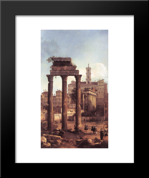 Rome Ruins Of The Forum, Looking Towards The Capitol 20x24 Black Modern Wood Framed Art Print Poster by Canaletto