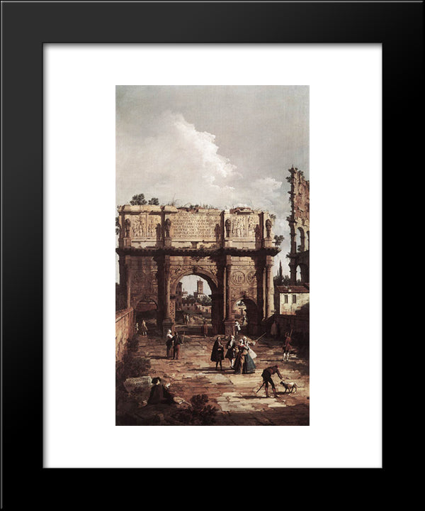 Rome The Arch Of Constantine 20x24 Black Modern Wood Framed Art Print Poster by Canaletto