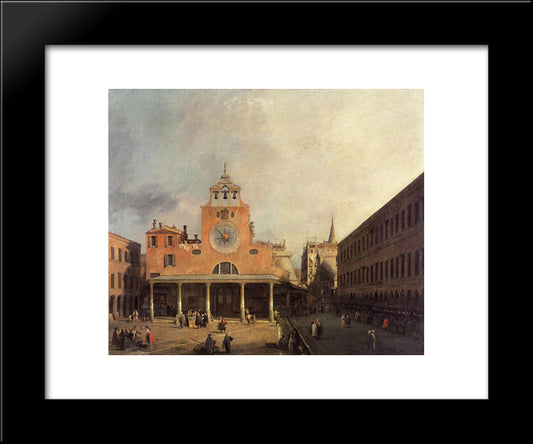 San Giacomo De Rialto 20x24 Black Modern Wood Framed Art Print Poster by Canaletto