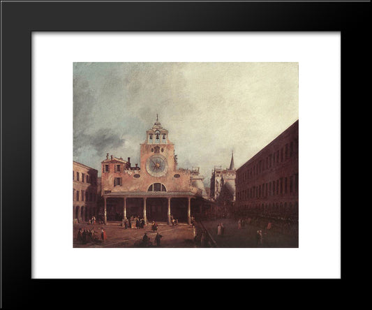 San Giacomo Di Rialto 20x24 Black Modern Wood Framed Art Print Poster by Canaletto