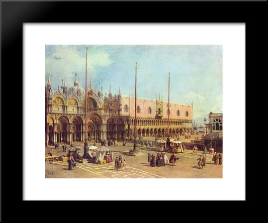 San Marco Square (Venice) 20x24 Black Modern Wood Framed Art Print Poster by Canaletto