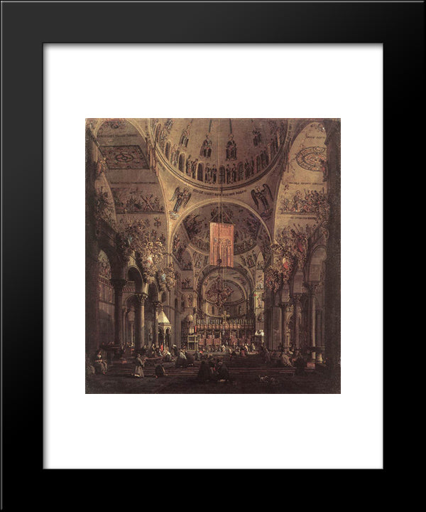 San Marco The Interior 20x24 Black Modern Wood Framed Art Print Poster by Canaletto