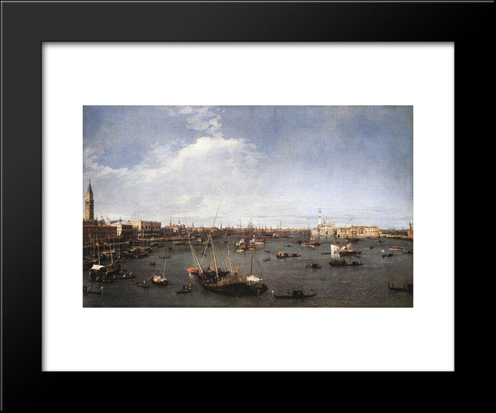 St. Mark'S Basin 20x24 Black Modern Wood Framed Art Print Poster by Canaletto