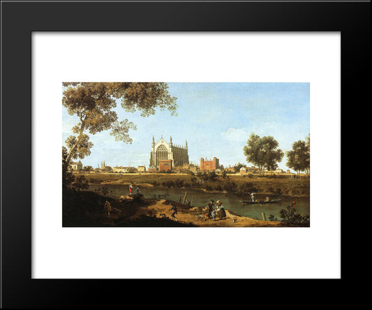 The Chapel Of Eton College 20x24 Black Modern Wood Framed Art Print Poster by Canaletto