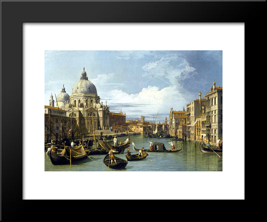 The Grand Canal And The Church Of The Salute 20x24 Black Modern Wood Framed Art Print Poster by Canaletto